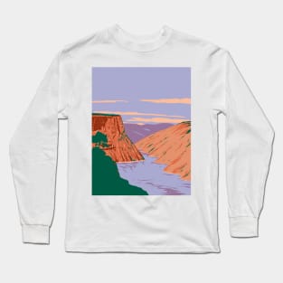 Flaming Gorge National Recreation Area in Wyoming and Utah USA WPA Art Poster Long Sleeve T-Shirt